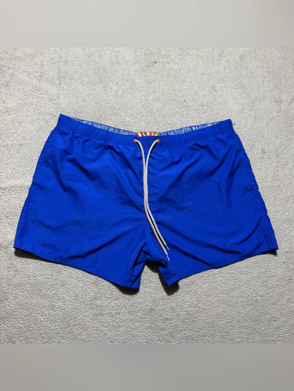 Ted Baker Swim Trunks Mens 6 (2XL) Blue Brief Lined Shorts Drawstring Meas 40x4